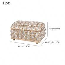 Luxury Crystal Jewelry Box, Wedding Supplies Storage Box, Portable Multifunctional Decorative Box, Jewelry Box + Candle Holder Set Back To School, Room Decor - Multicolor - View 14