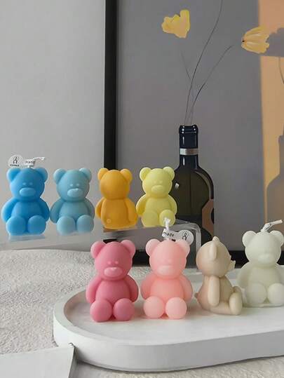 1/8pcs Cute Mini Bear DIY Scented Candles Graduation Birthday Gifts ,Room Decoration,Home Atmosphere