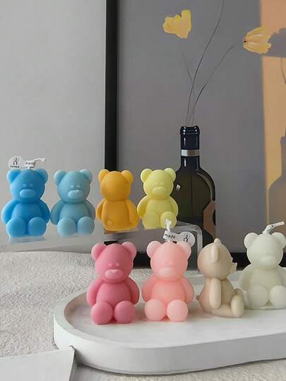 1/8pcs Cute Mini Bear DIY Scented Candles Graduation Birthday Gifts ,Room Decoration,Home Atmosphere