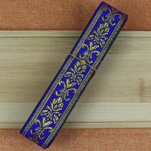 7 Yards 2.5cm Jacquard Ribbon With Golden Floral Leaves Pattern Woven Lace Trim Tape For DIY Sewing And Fabric Projects