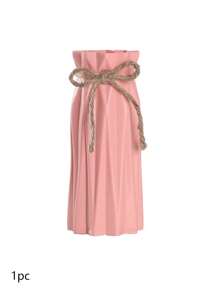 Plastic Vase, Height 6.9 Inches, Origami Design Pampas Grass Vase, Solid Color Plastic Vase, Ceramic Appearance Artificial Flower Vase, For Table Centerpiece Decoration Country Farmhouse Office Home Living Room Decoration Festive Atmosphere Gift Home Decor Glass Vase