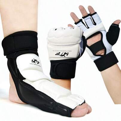 1 Set Taekwondo Hand Gloves & Foot Guards, Training & Competition Fighting Protective Gear