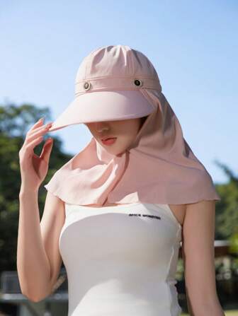 "Multifunctional Sun - Protective Hat With Adjustable Neck Flap - Stylish For Outdoor & Daily Summer Looks"