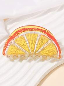 Fruit Inspired Hair Clip - Women's Vibrant Translucent Lemon Design - Sweet And Fashionable Hair Accessory Suitable For Thanksgiving Or Daily Use - Multicolor - View 2