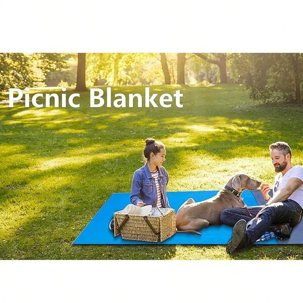 Koc plażowy, koc piknikowy, mata bez piasku, mata plażowa, mata wodoodporna, bardzo duży, przenośny, 210 x 200 cm/78,7*82,7 cala z 4 przymocowanymi gwoździami na plażę, kemping, ogród, park, trawę, podróże, piesze wycieczki. Letnia lekka mata plażowa bez piasku, podróże na świeżym powietrzu, kemping, mata plażowa, wystrój domu, dywaniki, przenośny, składany koc piknikowy