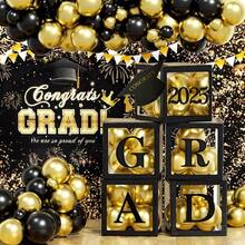 5pcs/Set Transparent Balloon Box With 27 Letters, Party Decor Background, Suitable For Birthday, Bridal, Gender Reveal, Various Celebrations - Black - View 4