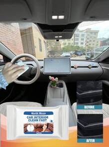 Car Interior Cleaning Wet Wipes - Leather, Dashboard, Seat Cleaning Wet Wipes, Deep Cleaning Without Water