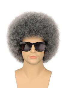 黑色非洲式假发，无胶可戴，70 年代蓬松卷发假发，适合派对和角色扮演服装，万圣节假发