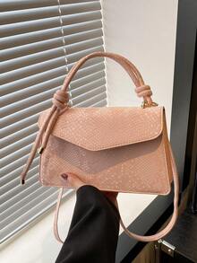 Fashion Contrasting Animal Pattern Shoulder Crossbody Bag, Flip Small Square Bag, Suitable For Women's Handbags, Wallets, Shopping Bags, Suitable For Shopping, Wallets, Young Women, College Students, Newcomers, White-Collar Workers. They Are Very Suitable For Offices, Universities, Work, Business, Commuting, Outdoor Activities, Travel, And Outings - Pink - View 2