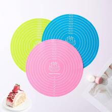 Silicone Baking Mat Round Baking Mat Cake Mat With Measurements Non Stick Dough Rolling Mat Pastry Mat For Making Macarons Bread Baking Accessories