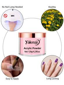 120g farbiges Acrylpulver, professionelles gefärbtes Acrylnagelpulver Polymer, geeignet für französische Nagelkunst, DIY Nagelextension, 3D-Gravur, haltbar ohne Nagellichter