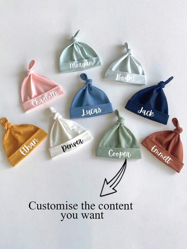 Cappellino personalizzato per neonati, cappellini neonato annodati, cappellini neonato annodati, cappellino neonato annodato, regali per nascita, cappellino neonato, cappellino morbido per neonati