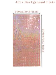 2/4 pièces Rideau de fond en plastique à paillettes carrées laser rose gold, convient pour anniversaire, mariage, fête, décoration de Noël, décoration murale de salle de fête à la maison, avec bannière à paillettes, cadeau d'anniversaire, décoration de fête pour dames, décoration d'Halloween, cadeau d'Halloween, décoration de chambre d'Halloween, décoration de Noël pour la maison, cadeau de Noël, décoration du Nouvel An - Or rose - Voir 5