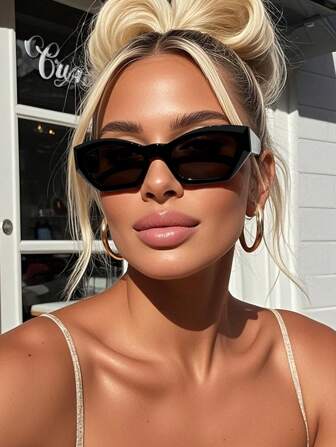 1 Paar koreanische schicke schwarze Katzenauge-förmige vielseitige Sonnenbrillen, geeignet für elegante Outfits, Reisen, Sport, Autofahren, Urlaubsoutfits, Strand, Musikfestivals, Ausflüge, Sommerzubehör, Urlaube, Familienausflüge, UV-Schutz, Golf, Wandern, Street-Style, Sport, Partys, Outdoor-Aktivitäten, Urlaube, Angeln, Outdoor-Events, Sonnenschutz für Sommerurlaub am Strand, Outdoor, Reisen