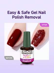 1 pieza Removedor de esmalte de gel de 15ml, elimina el esmalte de uñas en 2-5 minutos - Removedor de esmalte de gel sin irritación, profesional, para kit de uñas. Removedor de gel efectivo y rápido para esmalte de gel que se remoja.