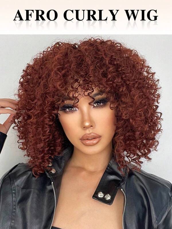 nimoki Medium Curly Synthetic Wig With Bangs