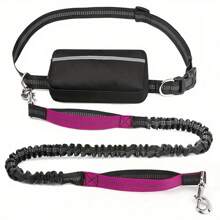 1pc Reflective Waist Pack With Retractable Dog Leash, 44-63inch Elastic Traction Rope, Outdoor Sports Running Pet Leash, Explosion-Proof Thickened Handle, Multiple Colors Available
