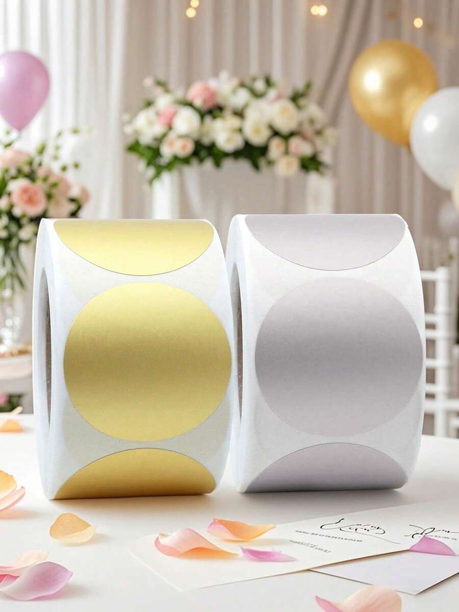 300 nhãn giấy bạc và vàng tròn 5cm/2 inch, nhãn dán tự dính dùng cho mục đích thương mại, làm bánh, đóng gói quà tặng, tốt nghiệp, phù dâu, lễ Phục sinh, trang trí đám cưới - Nhiều màu - Xem 1
