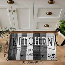 1 pièce Tapis de cuisine classique imprimé de grain de bois de couleur foncée, mousse à mémoire de forme à haute rebondissement, tapis absorbant et antidérapant pour la cuisine, le couloir, la salle de bain, l'entrée, la salle à manger et autres décorations de la maison