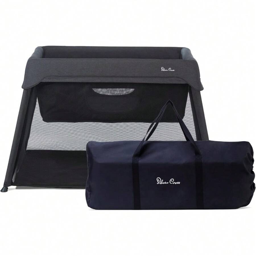 Slumber 3-In-1 Travel Cot - Travel Cot/Crib - Baby Travel - Compact Travel System - Carbon - Carbon - View 1