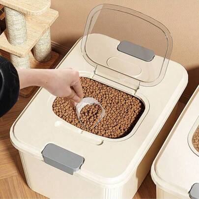Recipiente para armazenamento de alimentos para animais de estimação de alta qualidade e estilo, recipiente hermético à prova de poeira e umidade para suprimentos para animais de estimação, grande capacidade para alimentos para cães e gatos