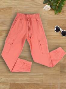 Calça Joguer Cargo Infantil Para Meninas Jovens