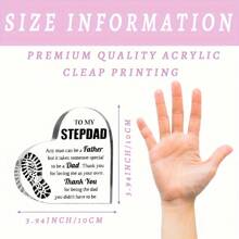 1 Stück hochwertige transparente Acryl-Druckplatte als Geschenk für Stiefväter - 10x10 cm Desktop-Plakette - Geschenk zum Vatertag - für Innen- und Außenbereich - Desktop-Dekoration ohne Stromversorgung benötigt
