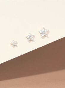 3Pcs Silver Earrings Sterling Silver Jewelry Flower Earring For Women Vintage Stud Earring Piercing Gift For Mom Bridal Jewelry Fine Jewelry