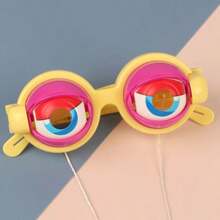 Óculos engraçados e inusitados com mecanismo de piscar, estilo casual, armação e lentes de plástico, detalhes em forma de coração, adequado para homens e mulheres, ideal para carnavais e festivais, óculos decorativos, ótimo para selfies e presentes de brincadeira