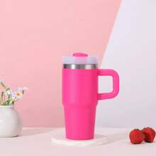 1-Piece Tumbler, Travel Mug With Lid, 14 Ounces Stainless Steel Insulated Water Bottle With Handle, Portable Drinking Cup For Car, Home, Office, Summer Drinkware, Travel Accessories, Birthday Gift