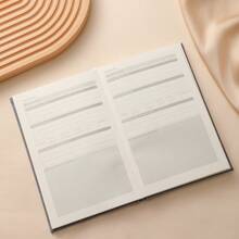 1 pieza Cuaderno cubierto de tela tamaño A5 sin bolígrafo, minimalista y multifuncional - Gris - Ver 4