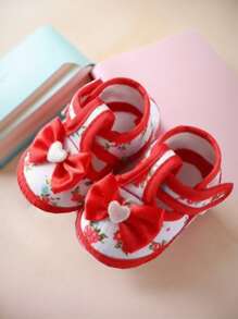 1Pair Newborn Baby Shoes Bowtie Baby Girl Shoes Anti-Slip Soft Sole Bottom Walking Princess Shoes First Walkers