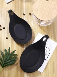 1pc Spoon Rest, Easy To Clean Utensil Holder, Spoon Mat, Heat Resistant Spoon Holder