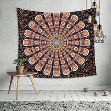 Boho Mandala Wandteppich, Hippie Wandteppich, Pfau Boho Wandbehang Dekorationen, Pfirsich Samt bedruckter Stoff Kunst für Schlafzimmer Wand, 90 g/m² - Mandala 30 - Übersicht 7