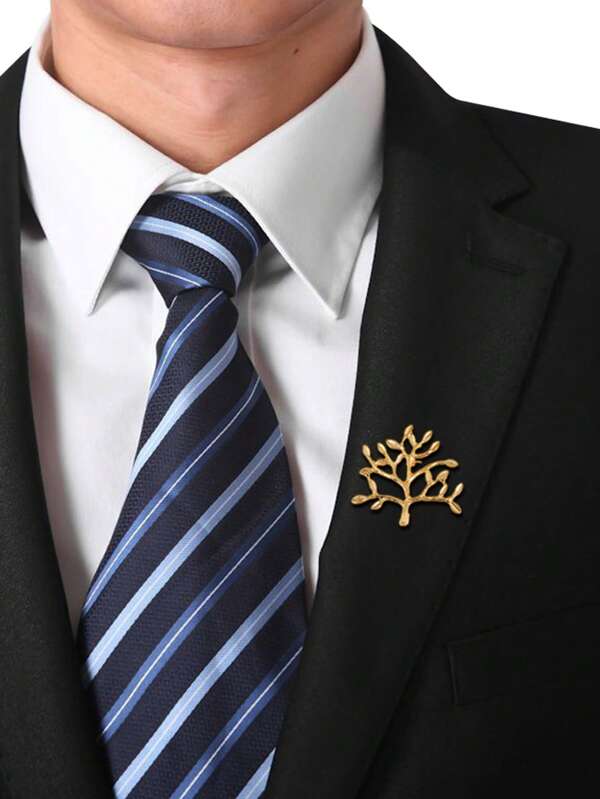 1pc Minimalist World Tree Of Life Shape Brooch Pin, Suitable For Men & Women Clothing Dress Casual Daily Wear, Cardigan Button, Adjustable Pants Waist Clip, Accessory Gift
