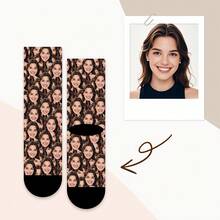 1 Pair Of New Full Print Head Custom Socks, Couple Custom Socks, Graduation Gift, Fun Turtlenecks Custom Socks For Men/Women, Sports Socks, Custom Sports Socks, Birthday Custom Gifts, As Valentine's Day Gifts, Men's Novelty Socks, Women's Novelty Socks