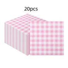 20 piezas de servilletas desechables a cuadros de alta calidad, de 13 pulgadas y doble capa, absorbentes, con opciones de multicolor para fiestas de cumpleaños, decoración de mesas, fiestas de carnaval, bodas, Día de la Madre, graduaciones, Eid, fiestas temáticas, mesas de postres y diversos festivales.