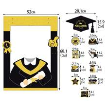Graduation Ceremony Party Decorations Prop Graduation Cap Gown Photo Frame Graduation Decor Photo Props DIY Set Includes Tassels And Adhesive