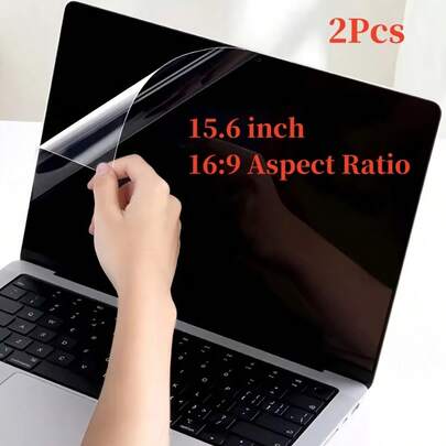 2 piezas de película protectora antirreflejo para pantalla de portátil de 15.6 pulgadas, apta para portátiles de marcas como HP, ASUS y otras, con relación de aspecto 16:9 (Longitud: 345 mm; Ancho: 194 mm)