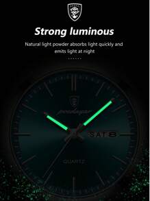 1pc Fashion Waterproof Luminous Stainless Steel Watch For Man With Date Week Display Casual Quartz Men's Watches Suitable For Daily Wear Male Wristwatch+Box