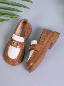 Kinderschuhe aus Leder, neue Mädchen Soft-Sole Patchwork Englischer Stil Prinzessinnenschuhe für Frühling/Herbst, weiche Sohle rutschfeste Slip-On Ballerinas