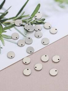 20pcs Stainless Steel Blank Round Pendant, Suitable For DIY Jewelry Making Including Necklace, Bracelet, Earring - Round Pendant - View 14