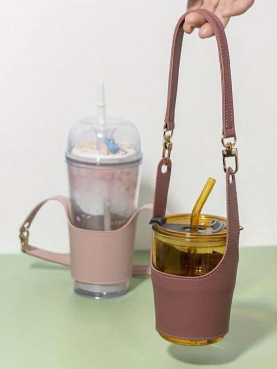 PU Leather Sleeve, Cup Tote Holder, Portable Milk Tea Cup Insulation Sleeve