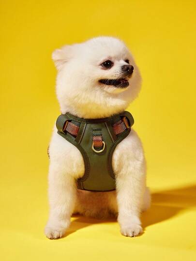 PETSIN 1pc Reflective Pet Harness,Adjustable Webbing Make The Harness Well-Fitting For Dogs,Soft And Breathable Mesh Under The Fabric ,Pick Up The Dog Anytime With The Comfortable Handle