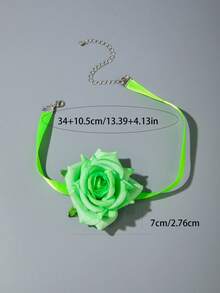 1pc Minimalist Floral Dopamine Polyester Fiber 3D Flower Necklace For Women, Suitable For Dates, Parties And As Gifts (Flower And Cord Color May Vary Slightly Between Batches)