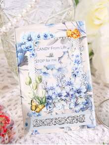 4pcs Flower Butterfly Series And Paper Tape Set, Photo Frame Paper Cutting Stickers, PET Waterproof Decorative Tape With Flowers, Butterflies, Used For Scrapbook Decorative Stickers Hand-Door Tape Border Landscaping Stickers - Multicolor - View 6