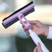 Professional 4-In-1 Multi-Surface Cleaning System With Detachable Sprayer & Microfiber Pads - Heavy-Duty Window Squeegee For Car/Bathroom/Kitchen Glass, Compact Design With Hanging Hook