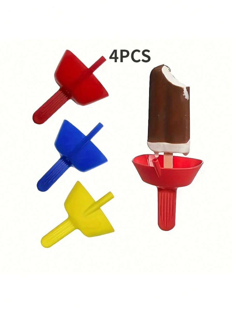 4 piezas de soportes para paletas de hielo de colores aleatorios, soporte conveniente para helados de paleta, de plástico libre de plomo