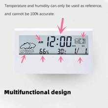 Reloj digital LED, pantalla del tiempo, reloj despertador de escritorio, reloj despertador silencioso, reloj digital electrónico de escritorio, decoración del hogar/oficina, regalo creativo, reloj despertador transparente, reloj despertador para estudiantes, reloj despertador sencillo, suministros de estudio, alimentado por baterías AAA (baterías no incluidas) Decoración de habitación, decoración de dormitorio, decoración de dormitorio, de vuelta a la escuela, decoración del hogar, suministros escolares