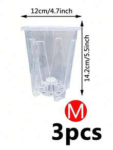 [1/3/5件] 透明透气侧孔海芋绿植兰花盆加厚蝴蝶兰花盆带排水孔 - 彩色 - 查看 18